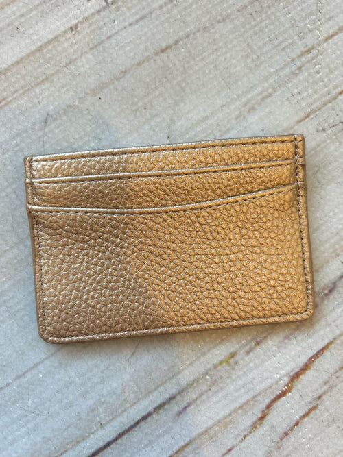 Leather Card Holder Wallet in Gold