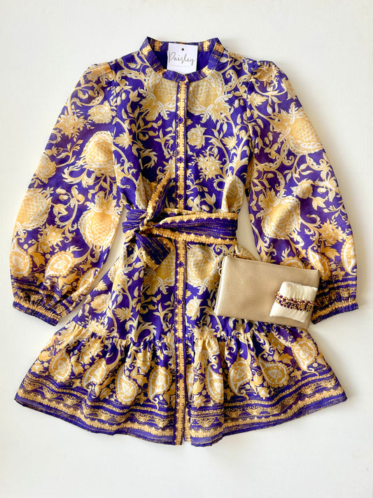 Vines Button Front Flutter Hen Dress