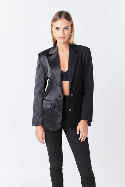 Black Satin Blazer