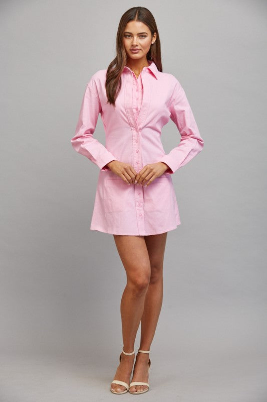 Elle Shirtdress in Pink