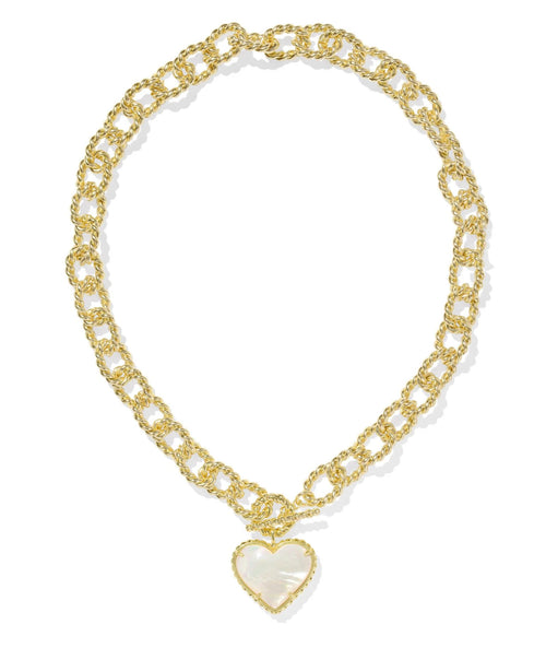 Haisley Heart Statement Necklace Ivory MOP