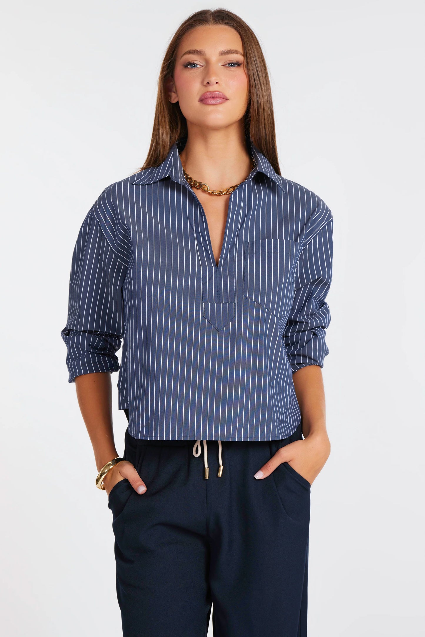 Casey Poplin Pullover Top