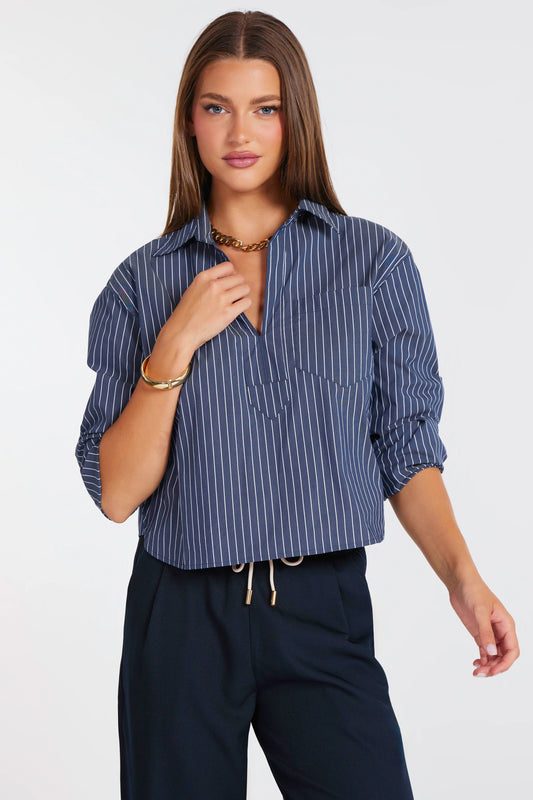 Casey Poplin Pullover Top