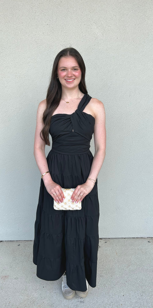 Bishop One Shoulder Maxi Dress