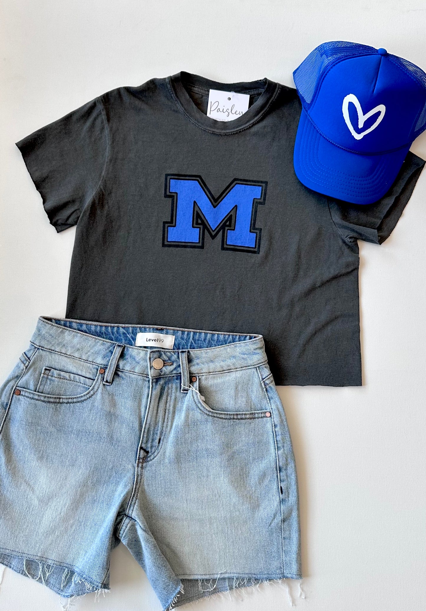MHS Varsity Tee in Washed Black