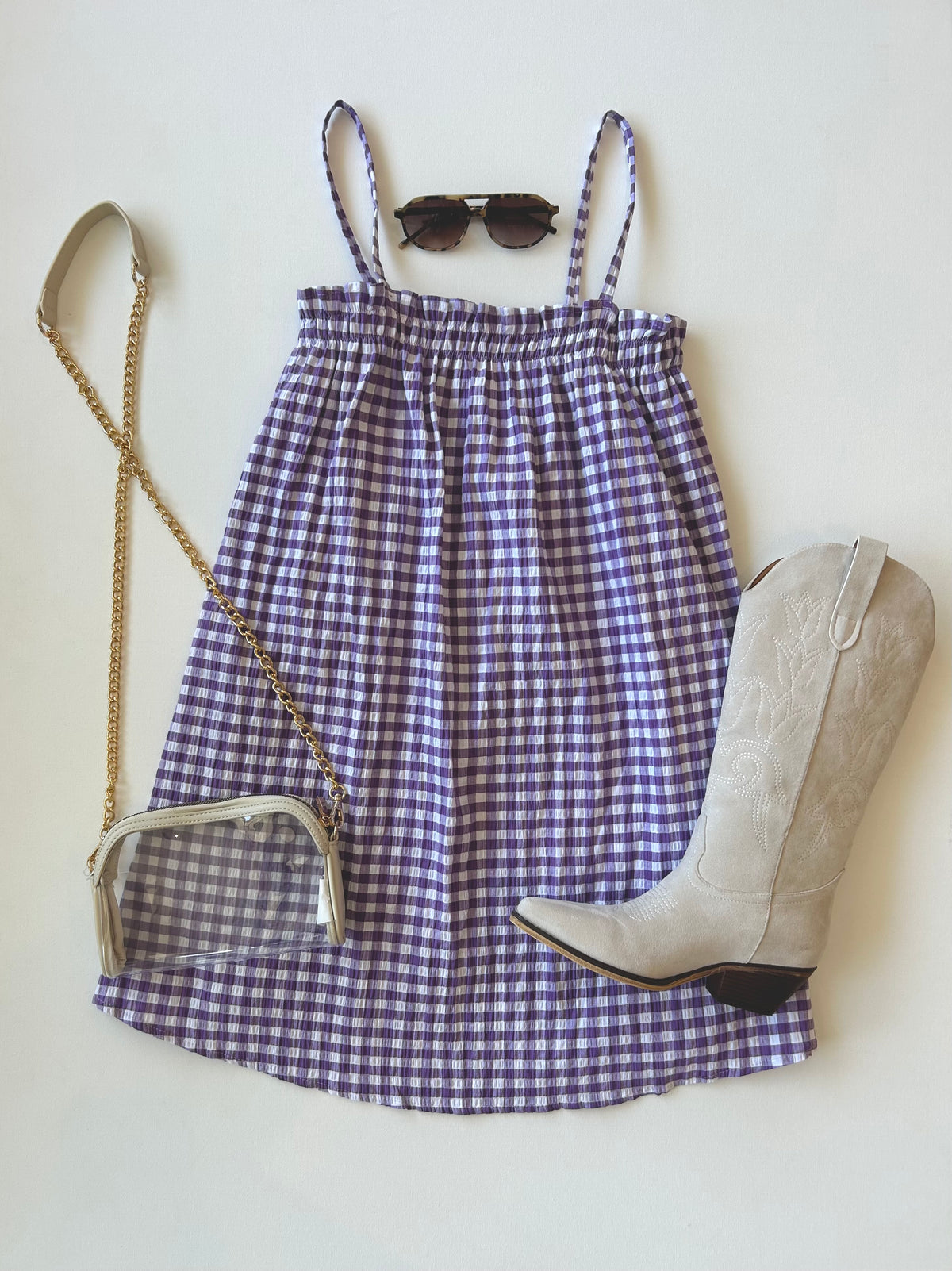 Purple Gingham Sundress