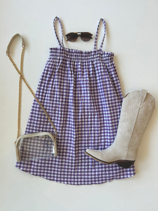 Purple Gingham Sundress
