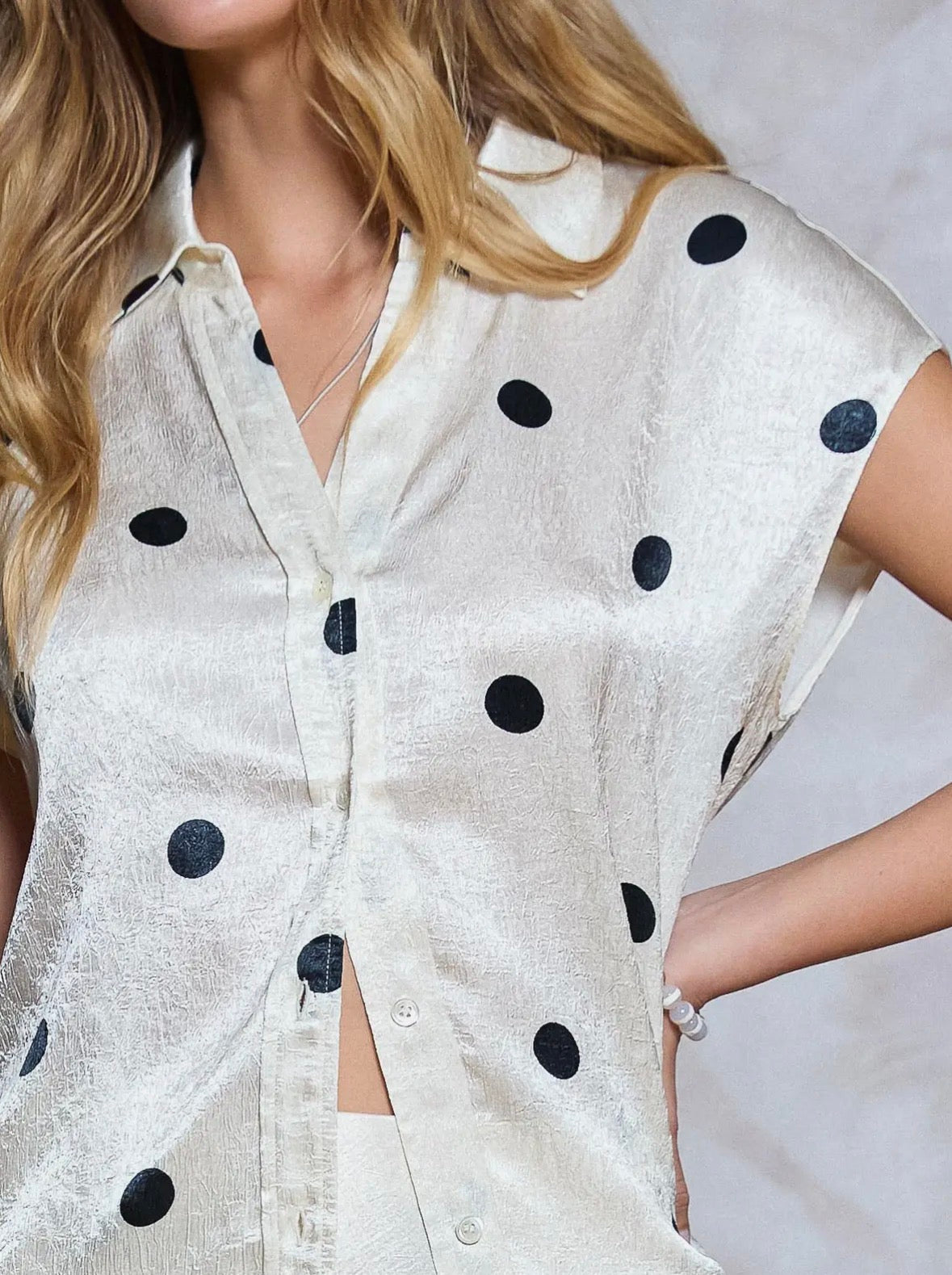 Oyster Polka Dot Blouse