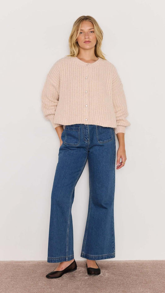 Marlo Chunky Cardigan- Blush Pink