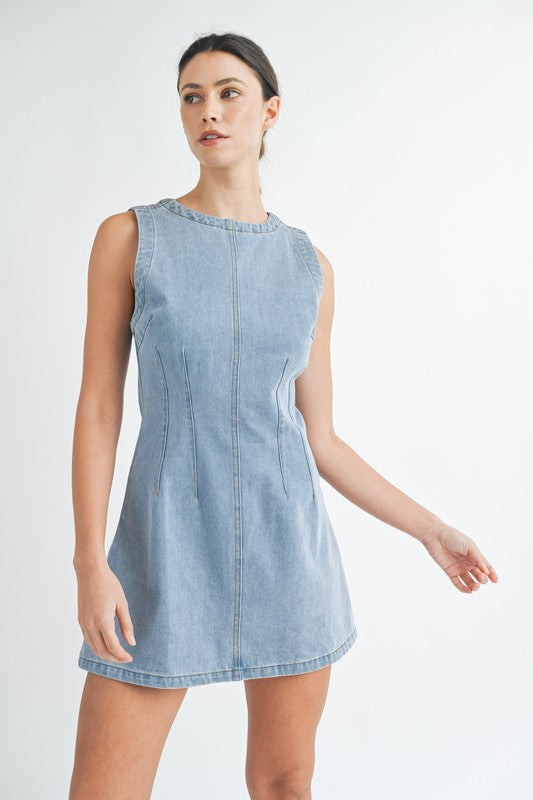 Light Denim Tailored Dress