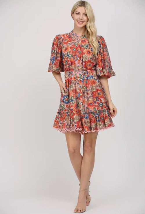 Austin Floral Belted Dress