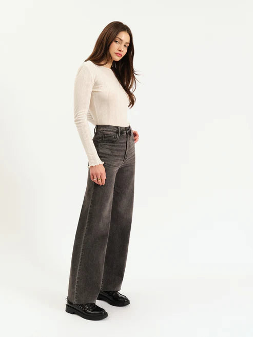 Far Out High Rise Wide Leg in Milky Way