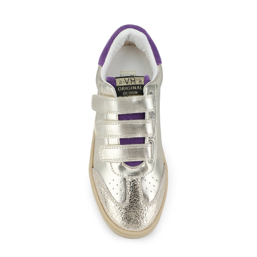 Purple & Gold Three Strap Sneakers