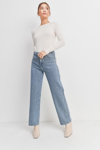 Light Denim High Rise Straight Leg