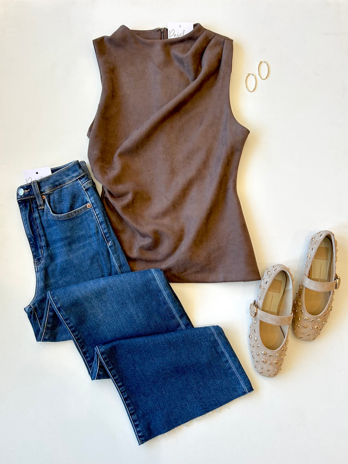 Emory Brown Suede Top