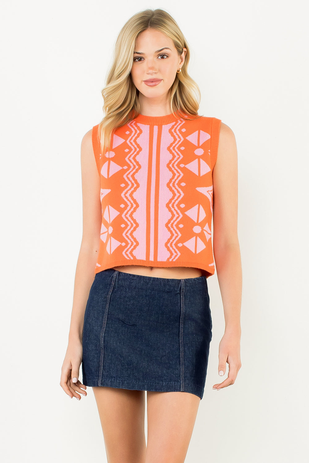 Bree Top in Pink & Orange