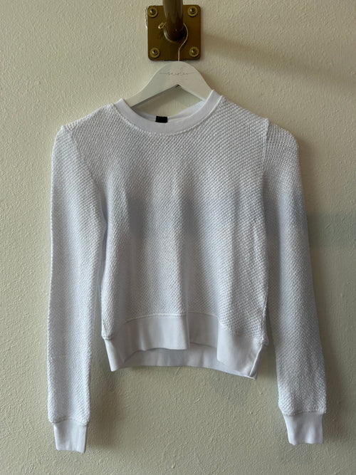 Ribbed White Pullover