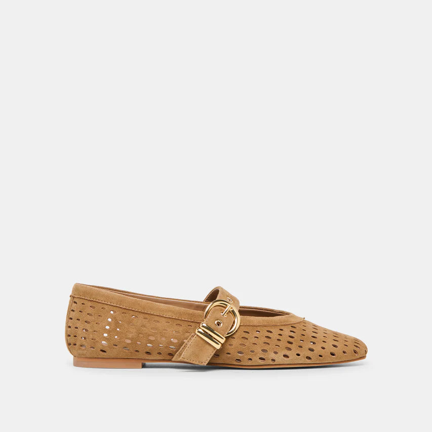 Mikel Light Brown Suede Flat