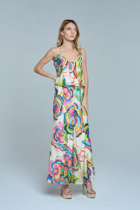 Abstract Floral Skirt