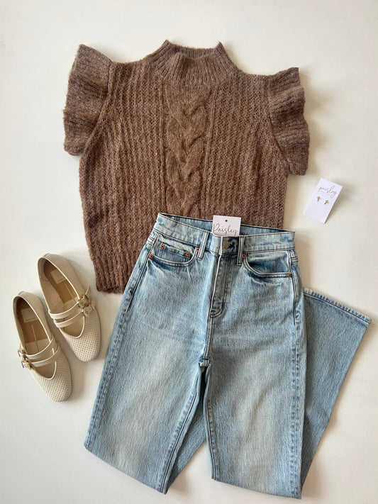 Willow Ruffle Shoulder Sweater