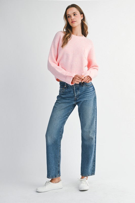 Pink Pocket Sweater Top