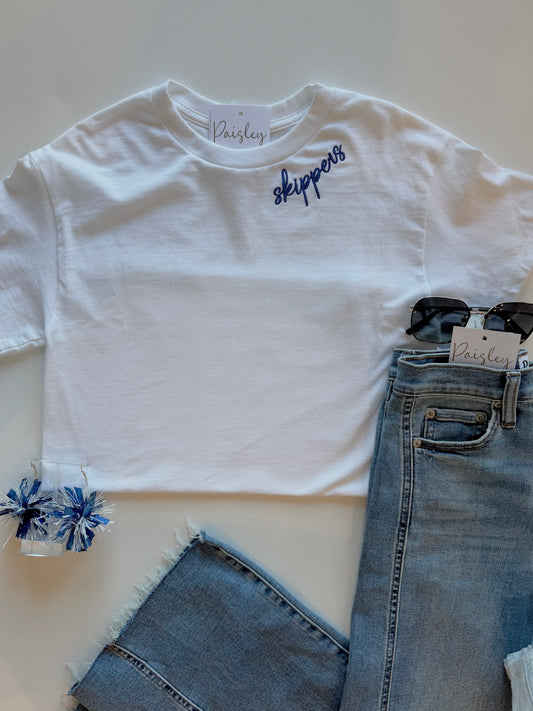 Skippers Embroidered Neckline Tee