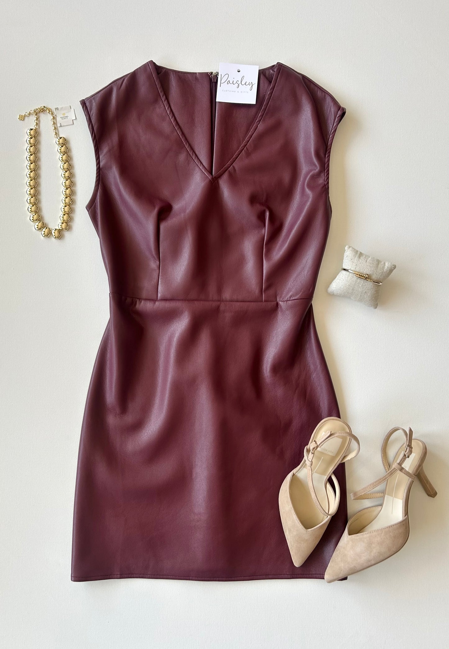 Night Vision Faux Leather Mini Dress