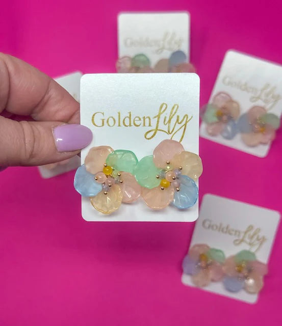 Spring Floral Stud Earrings