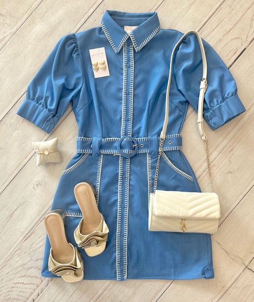 Denim Effect Mini Dress