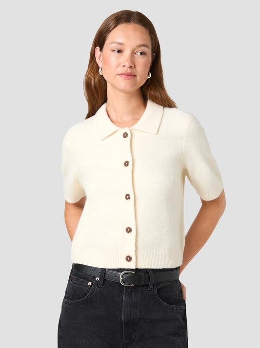 Suzie Knit Short Sleeve collar Top