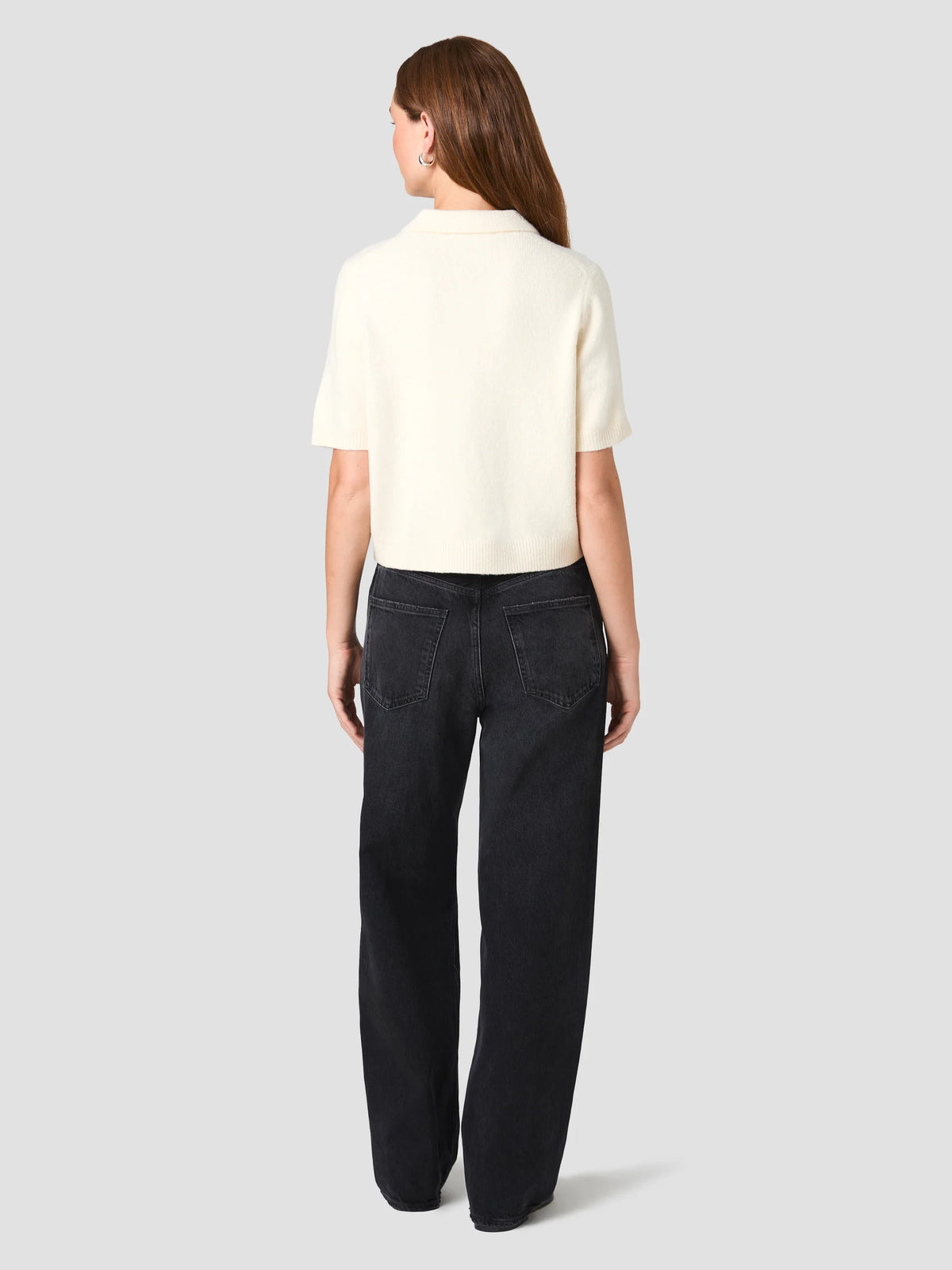 Suzie Knit Short Sleeve collar Top
