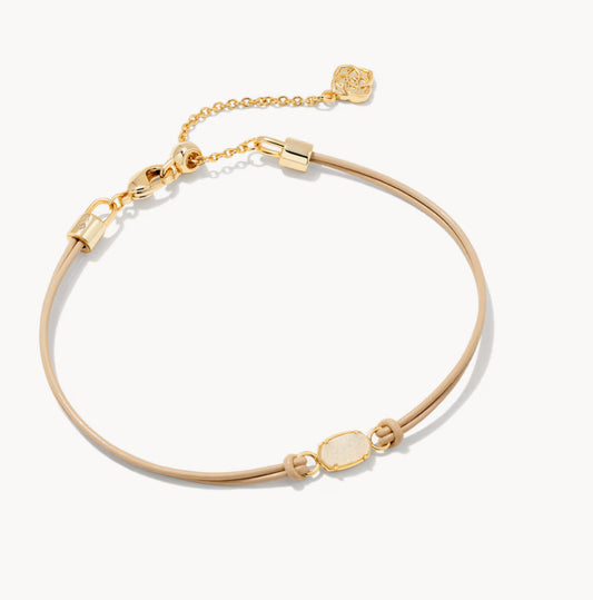 Emilie Gold Corded Bracelet in Iridescent Drusy
