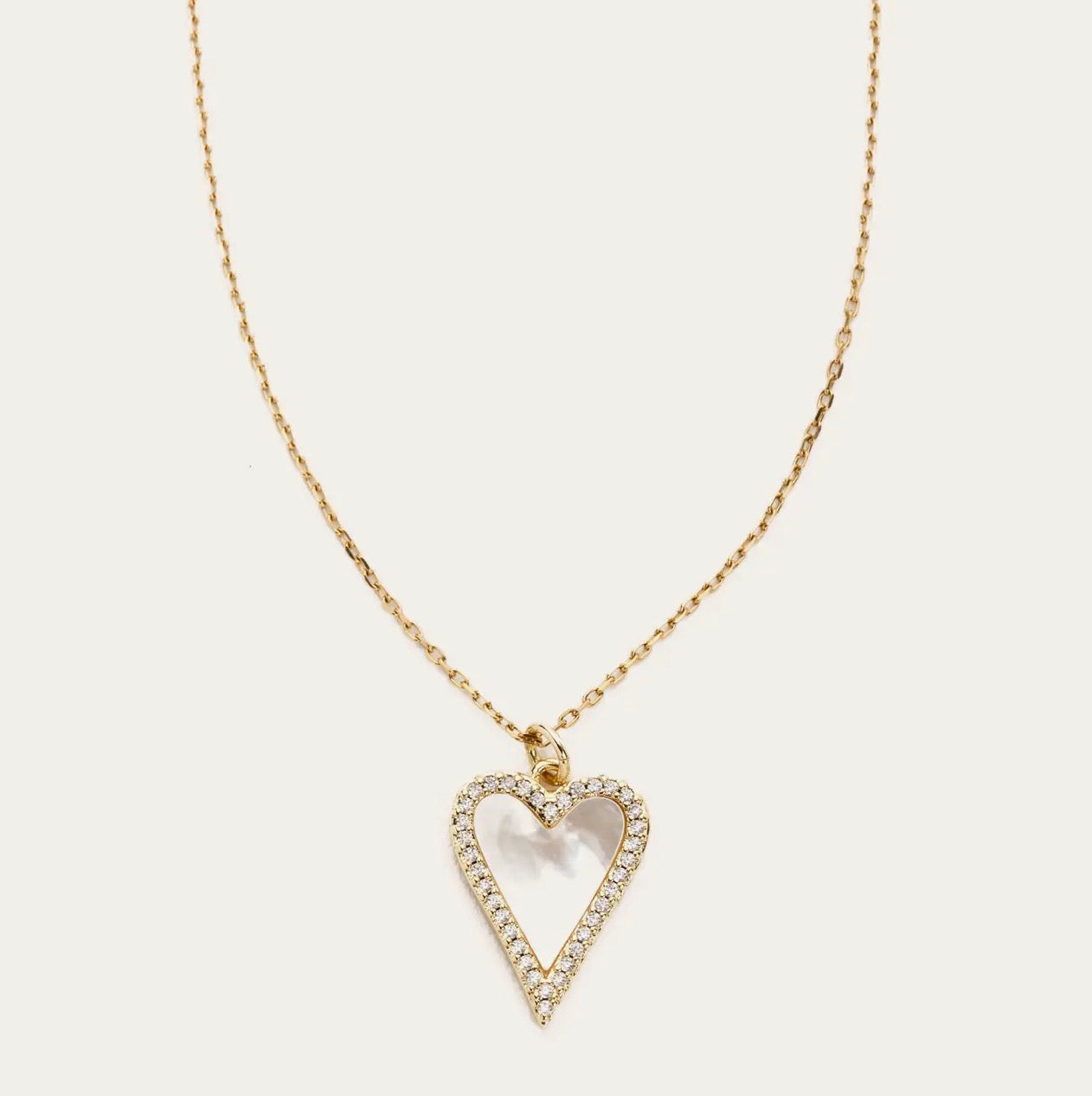 White Shell Heart Adjustable Necklace
