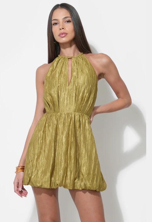 Shelley Bubble Satin Mini Dress