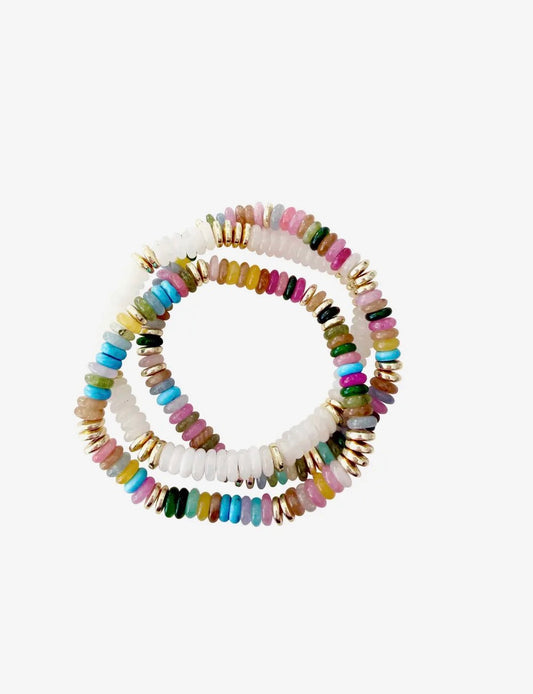 Chelsea Beaded Bracelet Set- Rainbow