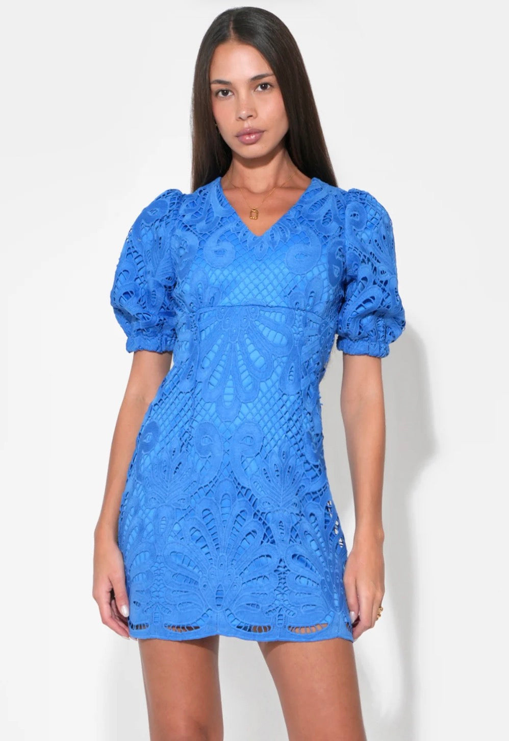 Maria Scallop Lace Mini Dress