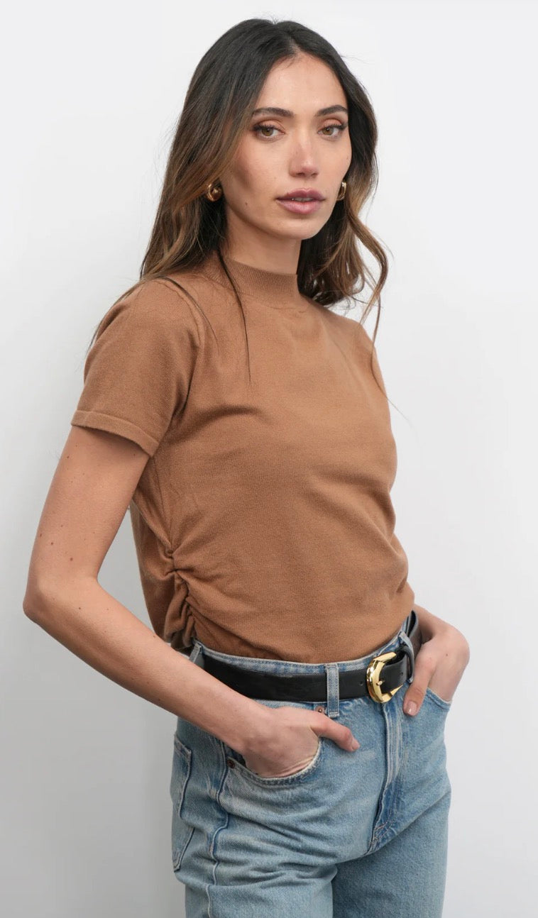 Darcy Ruched Sides Knit Top