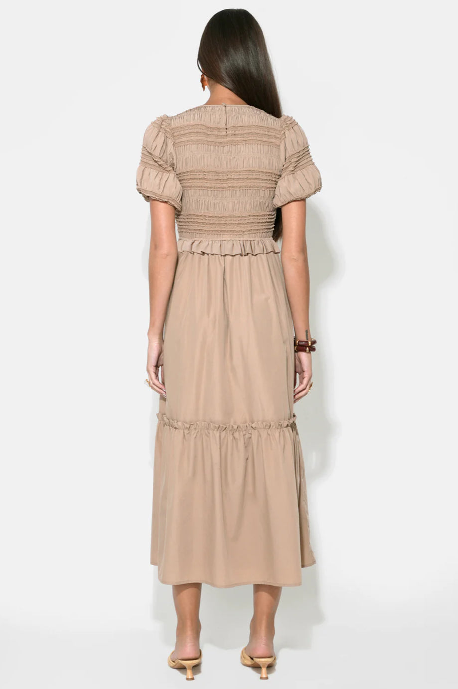 Erin Short Sleeve Smocked Midi Dress