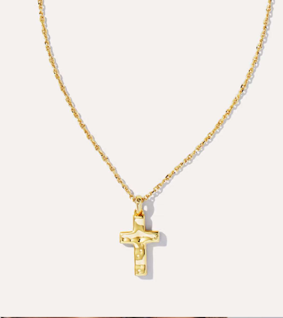 Cross Pendant Necklace Gold Metal
