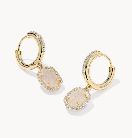 Daphne Crystal Huggie Gold Iridescent Drusy