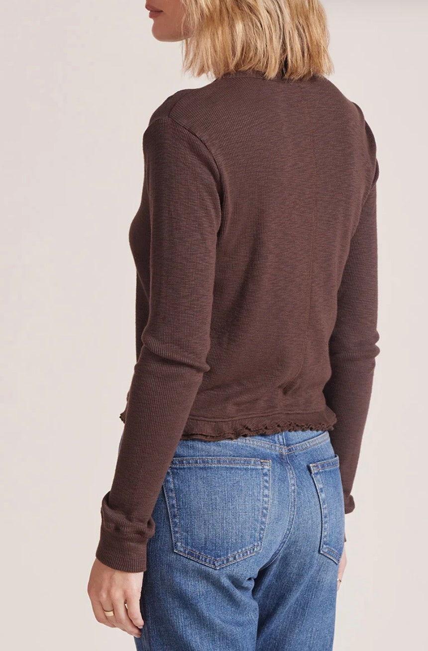 Mocha Ruffle Cardigan
