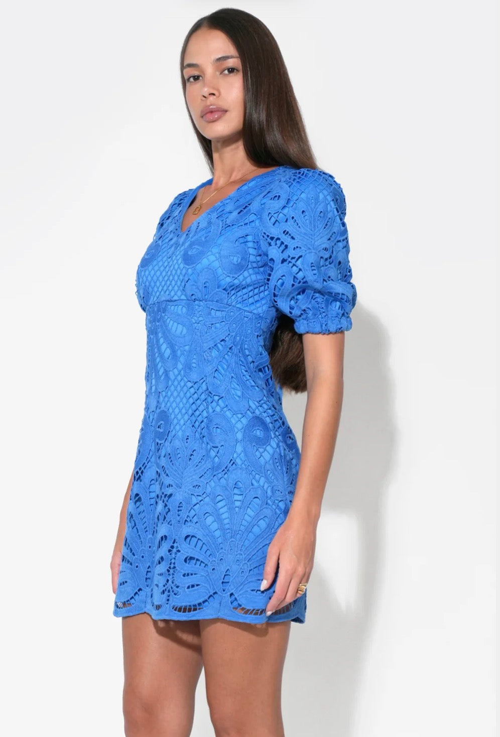 Maria Scallop Lace Mini Dress