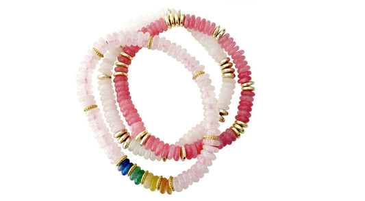 Chelsea Beaded Bracelet Set- Pink
