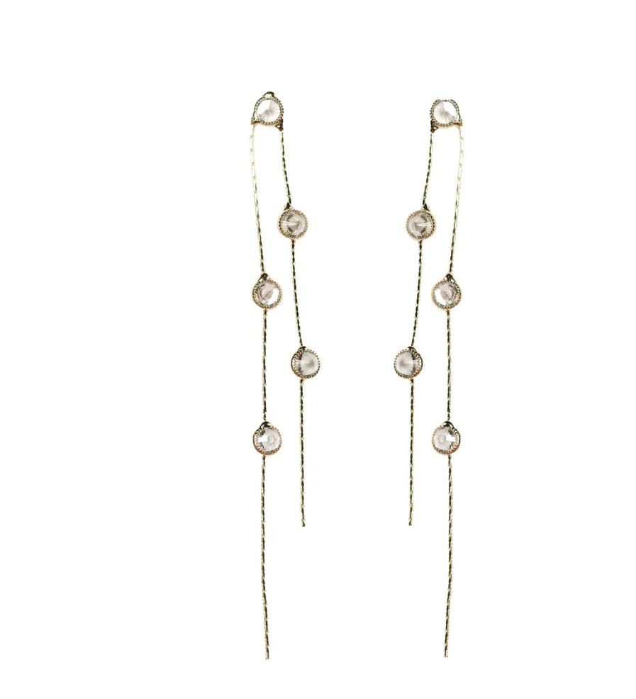 Gold and Crystal Minimalist Duster Drops