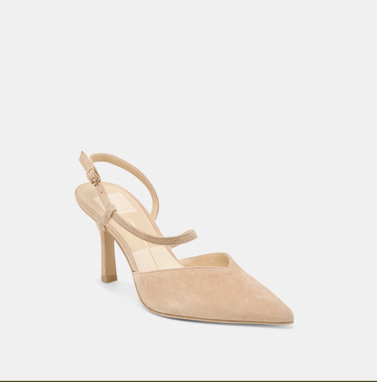 Kamra Heels In Camel Suede