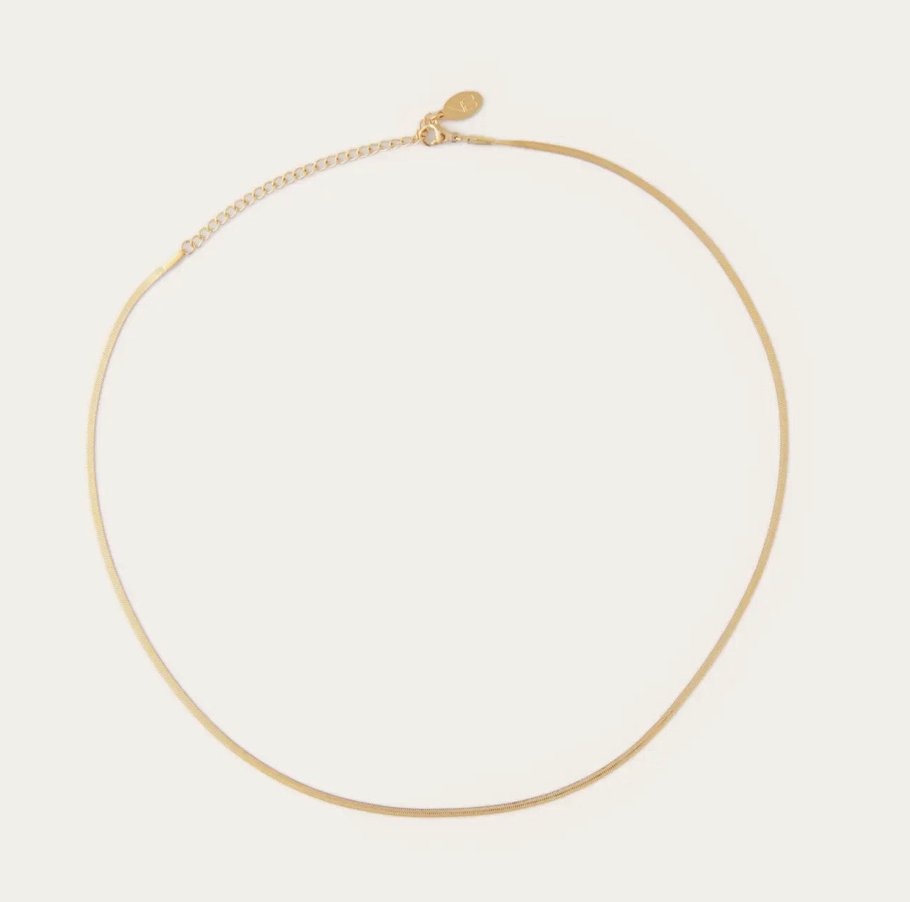 Micro Gold Herringbone Necklace