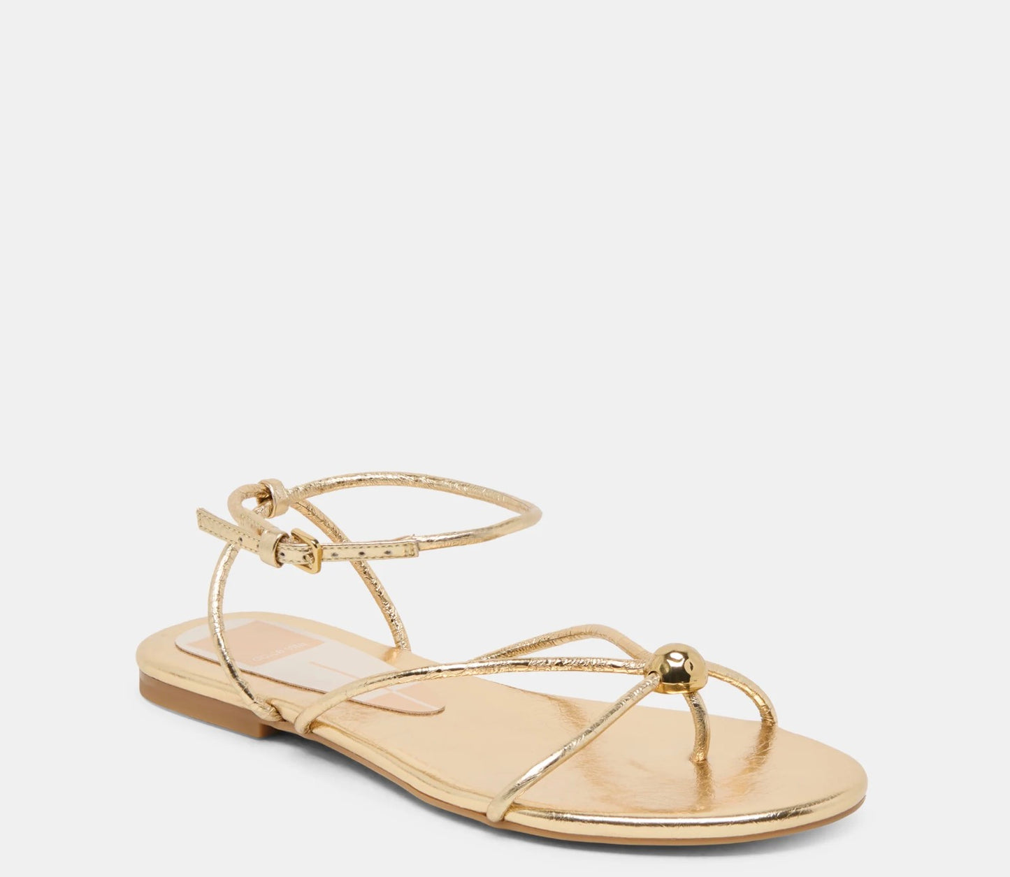 Kenley Gold Distressed Leather Sandal