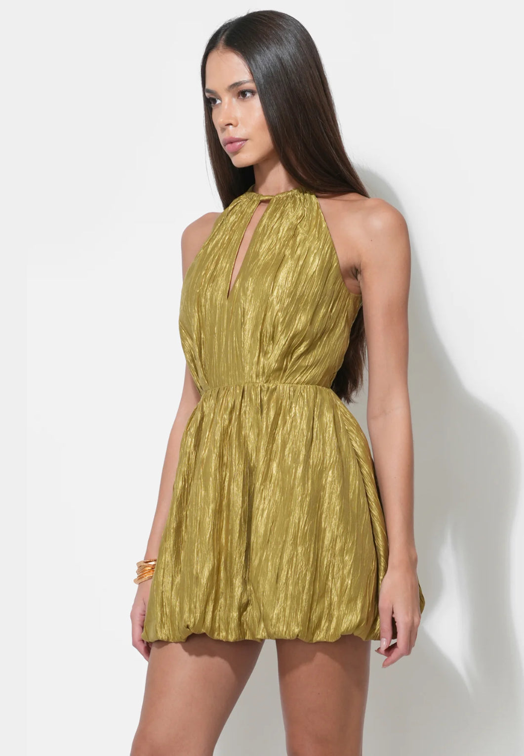 Shelley Bubble Satin Mini Dress