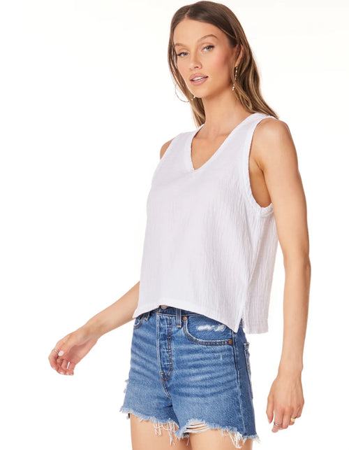 V-NECK RAW EDGE TANK