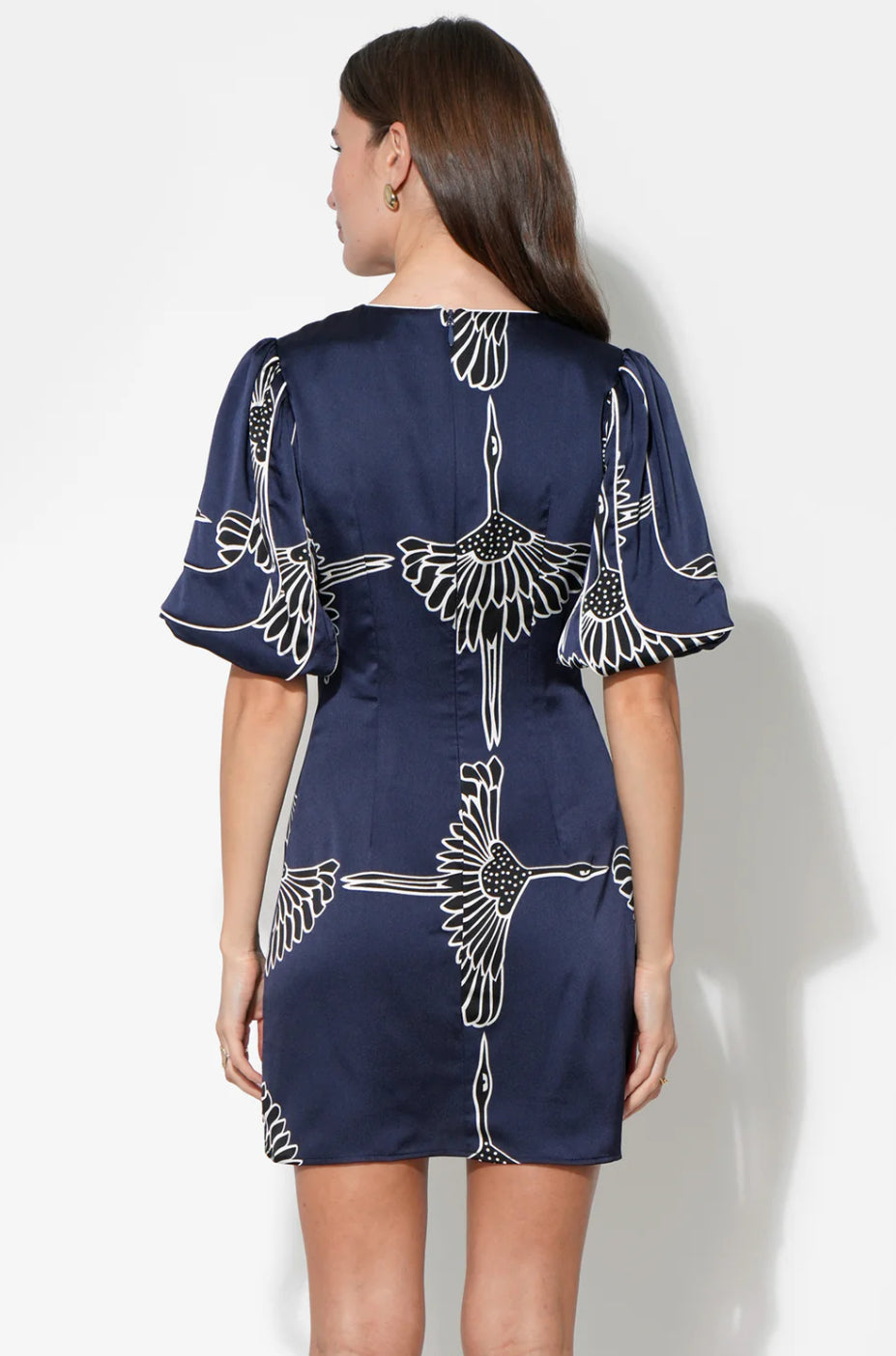 Sylvie V Neck Bubble Sleeve Mini Dress